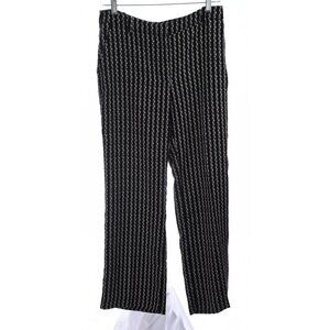 MNG Suit Collection Womens Loose Silky Pants Trousers Striped Black Sz 4 Small